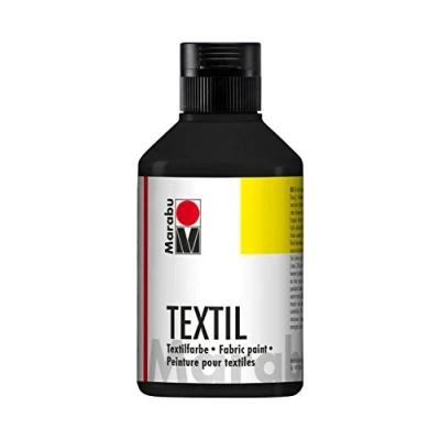 Image of Marabu 17160075073 Textil Bottle 250ml, Black, 13.600000000000001 x 6.5 6.9 cm