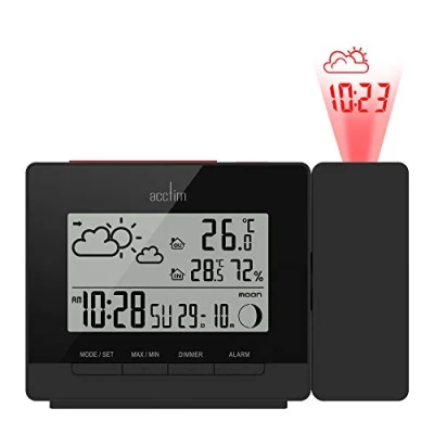Image of Acctim Neige Weather Station Projection Alarm Clock in Black