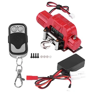 Image of RC Crawler Winch, 1/10 Winch Wireless Remote Control Receiver Set Rock Upgrade Accessory Compatible with Traxxas HSP Redcat Car