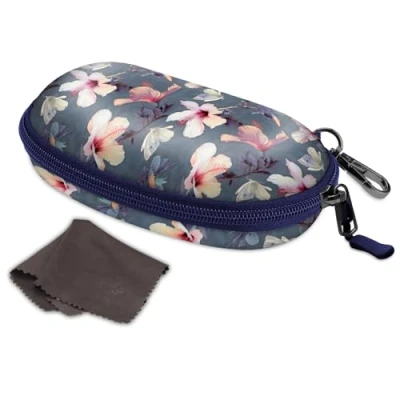 Image of FINTIE Large Sunglasses Case for Men and Women Hard Shell Shockproof Sport Glasses Zipper Spectacle Cases with Clip