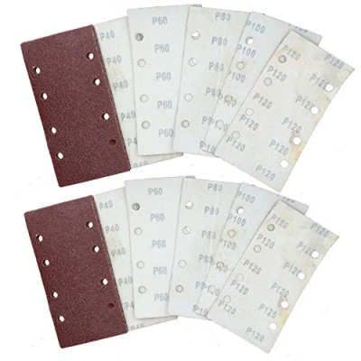 Image of Hook/Loop 1/3 Sheet Sanding Sander Sandpaper Pads 20 Pack Mixed Grit 40 240
