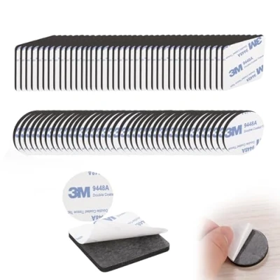 Image of DALAETUS 80 Pcs Double Sided Tape Set, 2 Shapes Heavy Sticky Pads, Duty Strong Foam Waterproof Adhesive Mounting Pads for Outdoor Household Mounting, Square &amp; Round