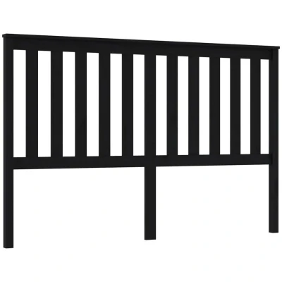 Image of vidaXL Bed Headboard Black 166x6x101 cm Solid Wood Pine