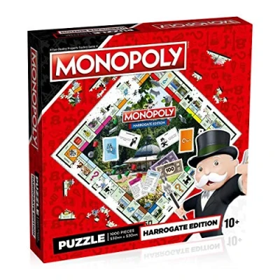 Image of Winning Moves Harrogate Monopoly 1000 Piece Jigsaw Puzzle game, inspired by the board gift and toy for ages 10 plus