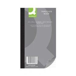 Image of Q Connect Feint Ruled Triplicate Book 210x127mm Ref KF04098
