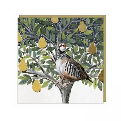 Image of Charity Christmas Cards Golden Partridge with Foil Details Eco Friendly &amp; Recyclable Pack of 6 By Artbeat