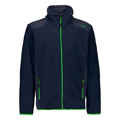 Image of CMP Children&#039;s Knitted Jacquard Fleece Jacket With Zip Pockets, boys, 30H1874, Black Blue, 104