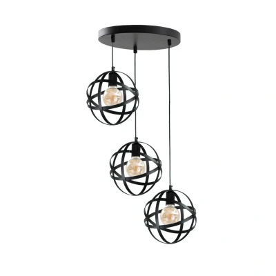 Image of Pola Cluster Pendant Ceiling Light Black, 35cm, 3x E27