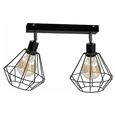 Image of Keter Foskal Twin Ceiling Spotlight Black, 55cm, 2x E27