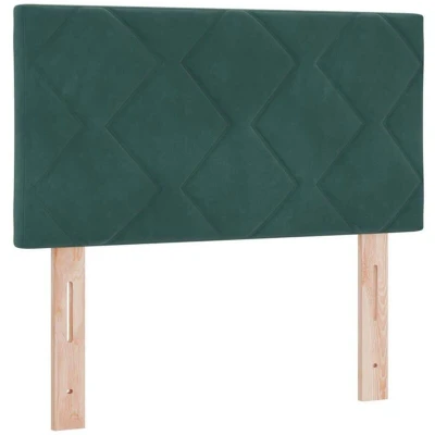 Image of vidaXL Headboard with Diamond Blocks Design, Dark Green, 80cm Velvet
