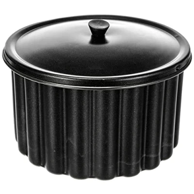 Image of IBILI 825020 Pudding Mould Moka with lid 20 cm, Aluminium, Black, x 5 cm