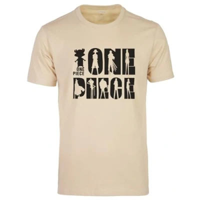 Image of GMYG One Piece Anime Luffy Pirate Team Characters Japanese Manga Graphic Print Premium Short Sleeve Men Women 100% Cotton T Shirt (Sand, S)