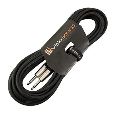 Image of Guitar Lead 6.35mm Mono Jack to Jack/Instrument Cable/Patch / 6 Colours 10m Black
