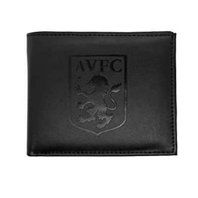 Image of Aston Villa F.C. Wallet Money Embossed Crest OFFICIAL Football Gift, Black, 11cm x 9.5cm
