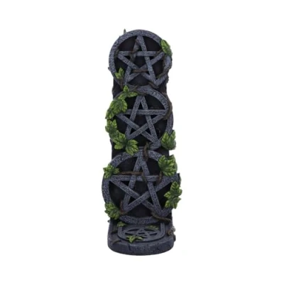 Image of Nemesis Now Aged Pentagram Totem Stone Incense Burner 20.5cm, Resin, Grey, Effect Symbol Design, Wiccan Giftware, Cast in the Finest Expertly Hand Painted