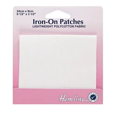 Image of Polycotton Mender Iron On, 9x24cm White