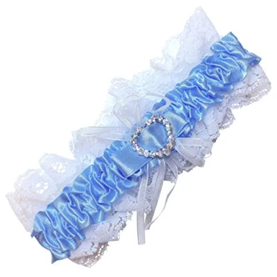Image of Wedding Bridal Hen Night Do White Blue Satin Ribbon Lace Garter Something