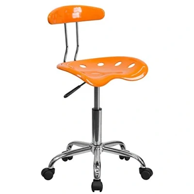 Image of Flash Furniture Office Chair, Chrome, Orange, 41.91 x 43.18 88.27 cm
