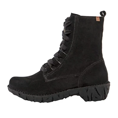 Image of El Naturalista Women Combat Boots Yggdrasil, Ladies Ankle Boots,Removable Insole,Booties,lace up Boots,Winter Boots,Warm,Black,40 EU / 7 UK