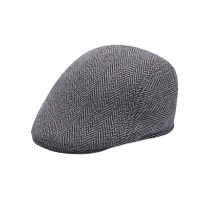 Image of ARG Mens Flat Cap Gatsby Tweed Baker Boy Hat Herringbone Newsboy ONE Size (Grey Herringbone)
