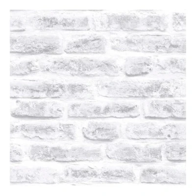 Image of Superfresco Easy White Brick Wall 3D Effect Paste The White/Cream Wallpaper Traditional Tile/Brick Design Geometric Feature or 4 Cover for Small Cracks