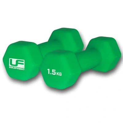 Image of Urban Fitness Neoprene Covered Hex Dumbbells (Pair) Green 2 x 1.5kg