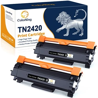 Image of ColorKing 2 Pack TN2420 Toner Cartridge Compatible for Brother HL L2350DW TN 2420 TN2410 2410 MFC L2710DW L2710DN DCP L2530DW L2750DW L2730DW L2550DN L2375DW