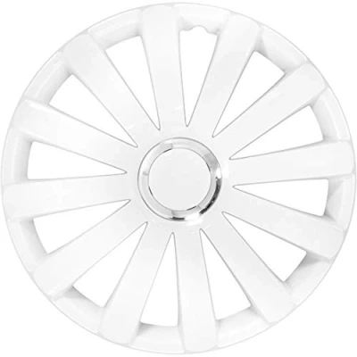 Image of AUTO STYLE Set wheel covers Spyder 13 inch white + chrome ring