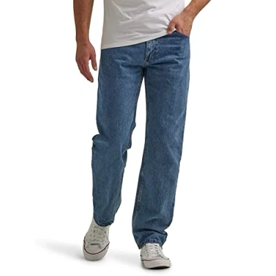 Image of Wrangler Authentics Men&#039;s Classic Regular Fit Jean, Stonewash Dark, 30W x 32L
