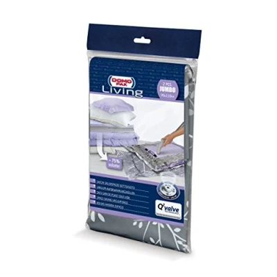 Image of Domopak Living S2 Jumbo Vacuum Bag 2PZ Vacuum, Plastic, Grey