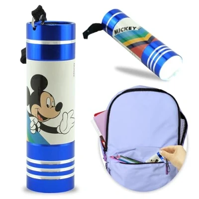 Image of Blue Mickey Mouse LED Torch Super Bright, 8.7cm Aluminium Night Light for Kids, Flashlight Mini Kids Camping Hiking Emergency 3+ Years