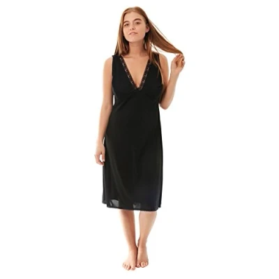 Image of Undercover Ladies Premium Anti Static Built Up Shoulder Full Slip 200S Black 12