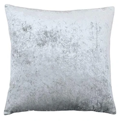 Image of Riva Paoletti Verona Polyester Filled Cushion Square Silver Velvet Feel Crushed Look Hidden Zip Design 100% Case 55 x 55cm (22&quot; 22&quot; inches) Designed in the UK