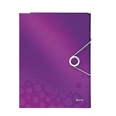 Image of Leitz Organiser File, Elastic Band Fastener, Purple, WOW Range, 46360062