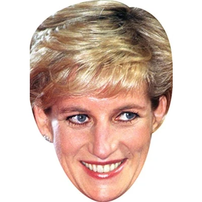 Image of FoxyPrinting Princess Dianna Celebrity Politician Cardboard Party Face Mask Fancy Dress