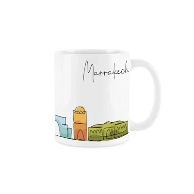 Image of Purely Home Marrakech Mug Colourful Morocco Skyline Souvenir Memento White Tea Coffee Gift Present