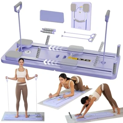 Image of EFGETD Upgraded Pilates Reformer Machine for Home Multifunctional Abdominal Board Automatic Rebound Ab Roller Wheel Training Full Body Workout Equipment
