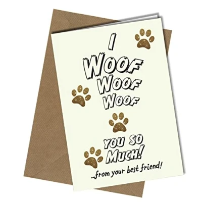 Image of Funny Happy Birthday Card from The Dog Fathers Day Pet Theme Perfect for Mum/Dad/Husband/Wife #42