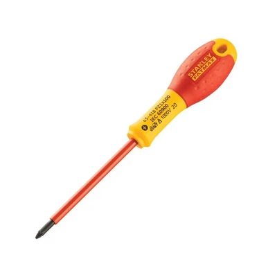 Image of Stanley 0 65 418 Fat Max Screwdriver Insulated Pz Pz1X100Mm Red And Yellow