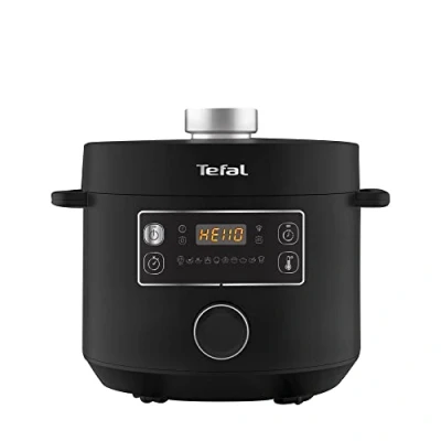 Image of Tefal Turbo Cuisine Electric Pressure cooker, 10 Programmes inc. stew, steam, bake, slow Rice 4.8L, 1000 W, Plastic, Black, CY754840