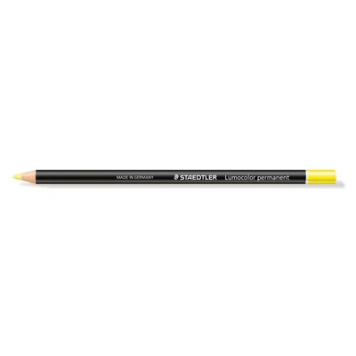 Image of STAEDTLER 108 20 1 Lumocolor Glasochrom Permanent Dry Marker Pencil Yellow (Box of 12)