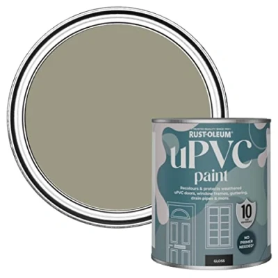 Image of Rust Oleum Green uPVC Door and Window Paint In Gloss Finish Grounded 750ml