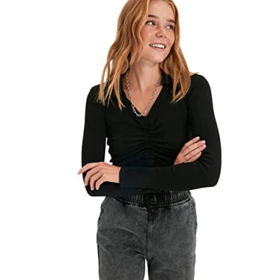 Image of Trendyol Blouse Black Fitted
