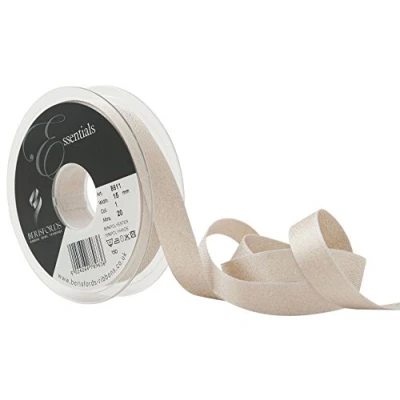Image of Berisfords Glitter Satin Ribbon, White, 15 mm