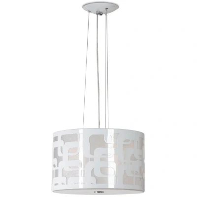 Image of Sixti Cylindrical Pendant Ceiling Light White Metal