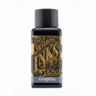 Image of Diamine 30ml Graphite fountain pen ink bottle