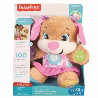 Image of Fisher Price Laugh and Learn Smart Stages Sis Castilian Spanish Edition, Musical Plush Infant Toy, FPP55