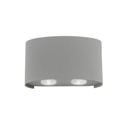 Image of Carlo Outdoor Up Down Wall Lamp Silver 4x 0.8W LED 3000K IP54