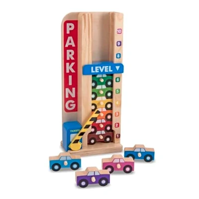 Image of Melissa &amp; Doug Stack and Count Parking Garage Developmental Toy Motor Skills 3+ Gift for Boy or Girl
