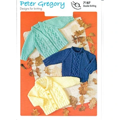 Image of Peter Gregory 7187 Knitting Pattern, 2 Childrens Cardigans and Jumper
